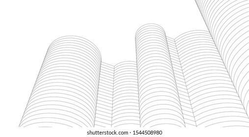 abstract architecture 3d illustration sketch