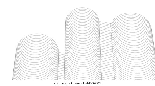 abstract architecture 3d illustration sketch