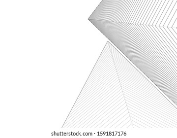 abstract architecture 3d illustration sketch