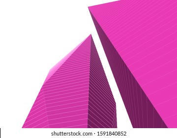 abstract architecture 3d illustration sketch