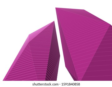abstract architecture 3d illustration sketch