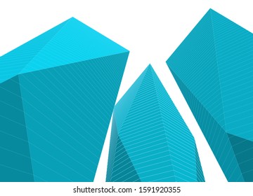 abstract architecture 3d illustration sketch