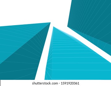 abstract architecture 3d illustration sketch