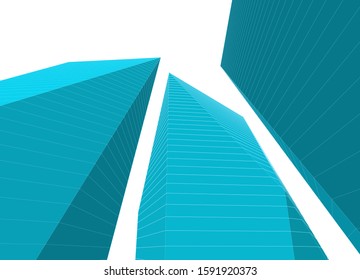 abstract architecture 3d illustration sketch