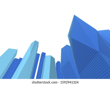 abstract architecture 3d illustration sketch
