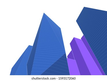 abstract architecture 3d illustration sketch