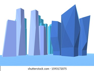 abstract architecture 3d illustration sketch