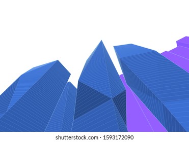 abstract architecture 3d illustration sketch