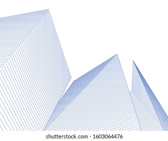 abstract architecture 3d illustration sketch