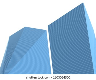 abstract architecture 3d illustration sketch