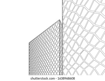 abstract architecture 3d illustration sketch