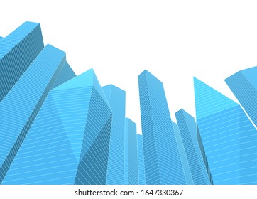abstract architecture 3d illustration sketch
