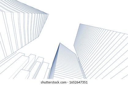 3D-Skizze für abstrakte Architektur