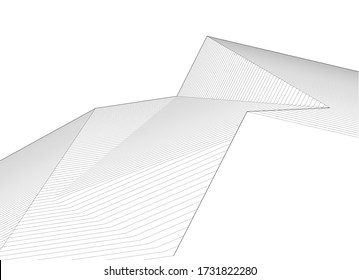abstract architecture 3d illustration sketch
