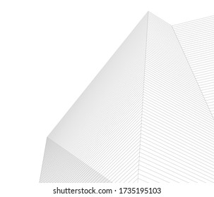 abstract architecture 3d illustration sketch