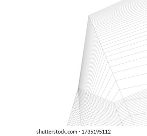 abstract architecture 3d illustration sketch