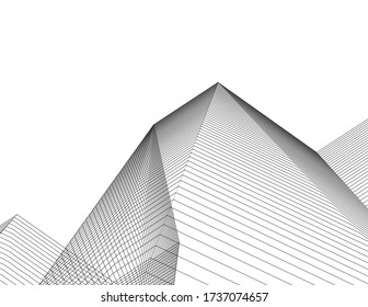 abstract architecture 3d illustration sketch