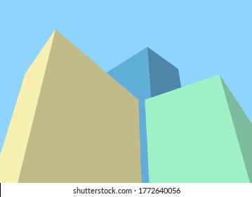 abstract architecture 3d illustration sketch