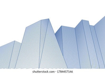 abstract architecture 3d illustration sketch