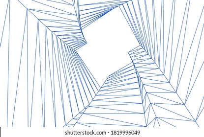 abstract architecture 3d illustration sketch