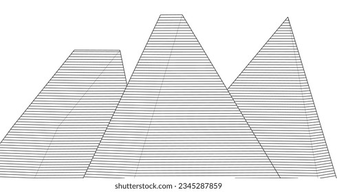 abstract architecture 3d illustration sketch