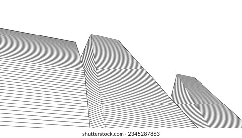 abstract architecture 3d illustration sketch