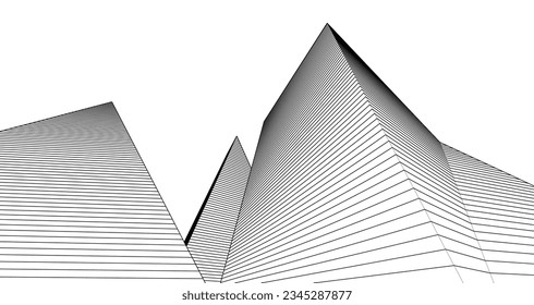 abstract architecture 3d illustration sketch