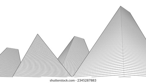 abstract architecture 3d illustration sketch
