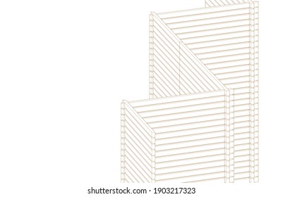 abstract architecture 3d illustration vector background