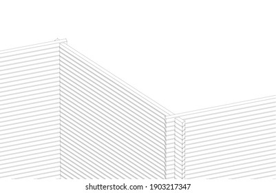 abstract architecture 3d illustration vector background