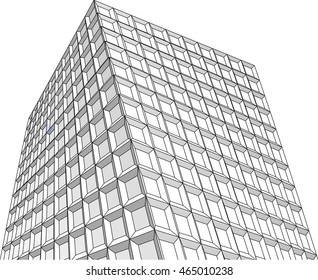 abstract architecture 3d vector 