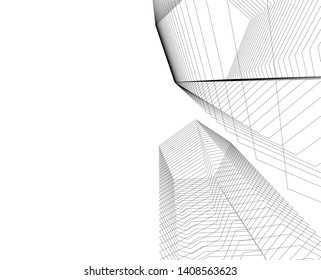 abstract architecture 3d, vector background