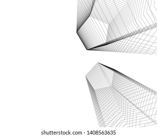 abstract architecture 3d, vector background