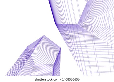abstract architecture 3d, vector background