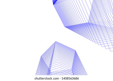 abstract architecture 3d, vector background