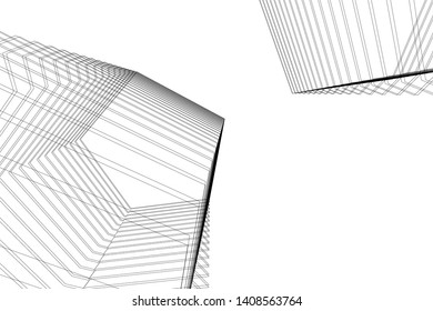 abstract architecture 3d, vector background