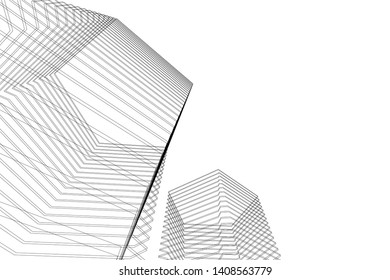 abstract architecture 3d, vector background