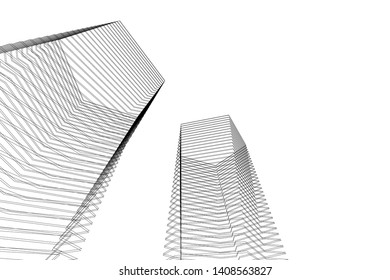 abstract architecture 3d, vector background