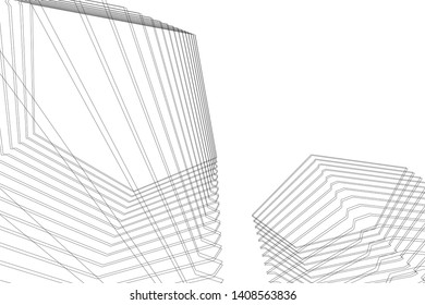 abstract architecture 3d, vector background