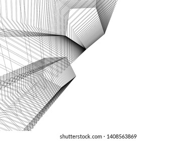 abstract architecture 3d, vector background