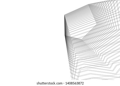 abstract architecture 3d, vector background