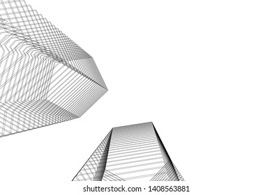 abstract architecture 3d, vector background