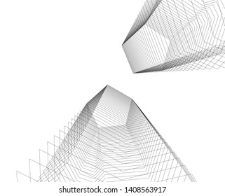 abstract architecture 3d, vector background