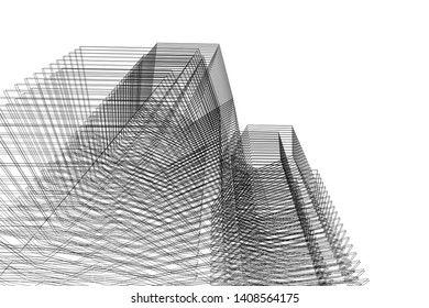 abstract architecture 3d, vector background