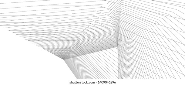 abstract architecture 3d, vector background