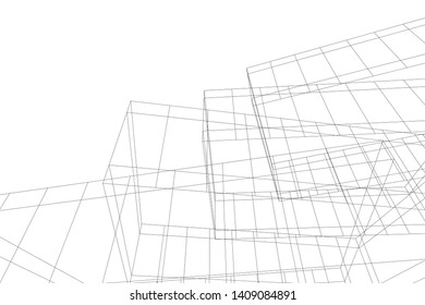 abstract architecture 3d, vector background