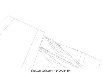 abstract architecture 3d, vector background