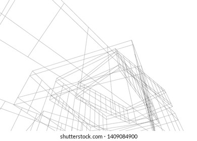 abstract architecture 3d, vector background