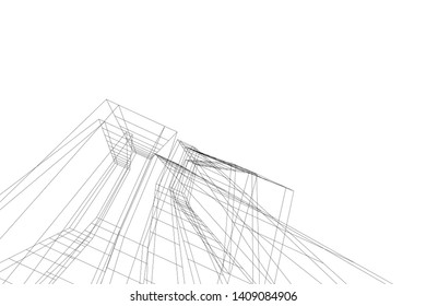 abstract architecture 3d, vector background