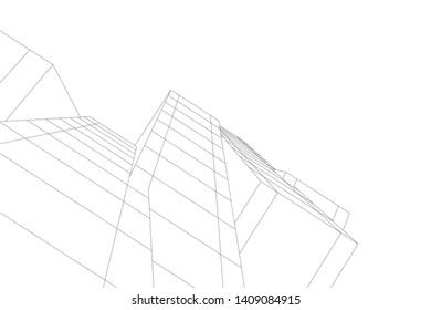 abstract architecture 3d, vector background